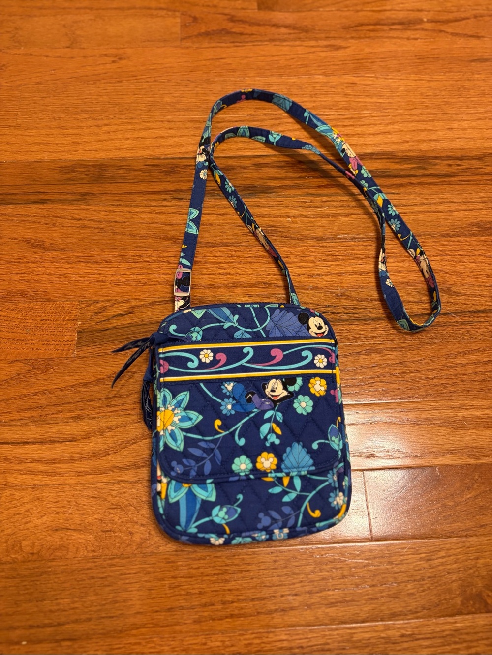 Vera Bradley | Disney Collab Navy Floral Crossbody Bag with Minnie and Mickey